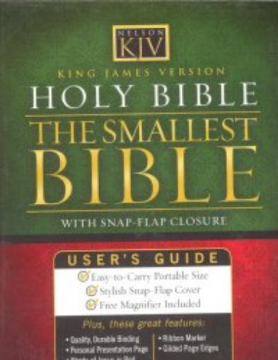 Picture of Kjv-Smallest Bible,Snap, Flap, Burgundy