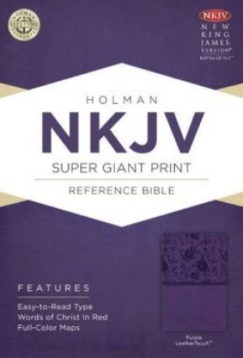 Picture of Nkjv Super Giant Print Reference Bible, Purple Leathertouch