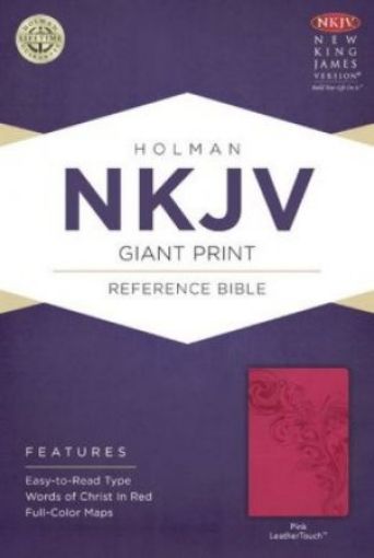 Picture of Nkjv Giant Print Reference Bible, Pink Leathertouch
