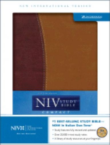 Picture of Niv Study Bible, Compact Edition Burgundy/Tan Imitation Leather