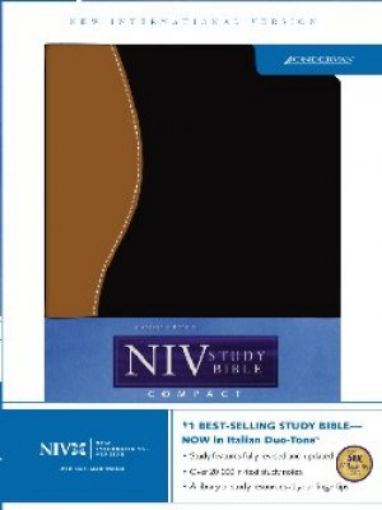 Picture of Niv Study Bible, Compact Edition: New International Version, Tan/Black Leather