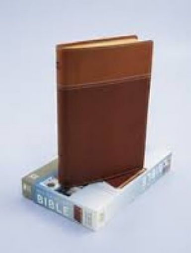 Picture of Niv Thinline Bible-  Tan/Dark Tan