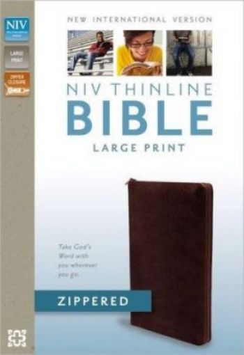 Picture of Niv Thinline Zippered Bible, Large Print. Burgundy