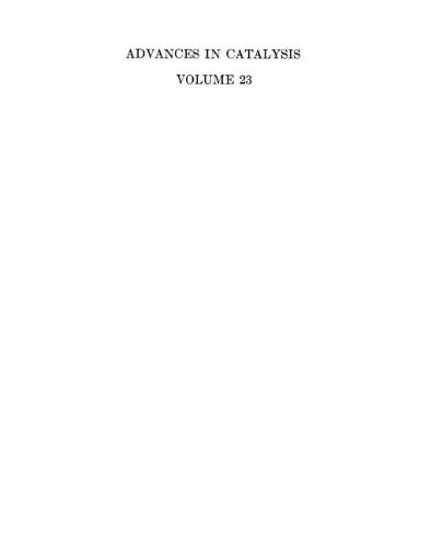 Picture of ADVANCES IN CATALYSIS VOLUME 23