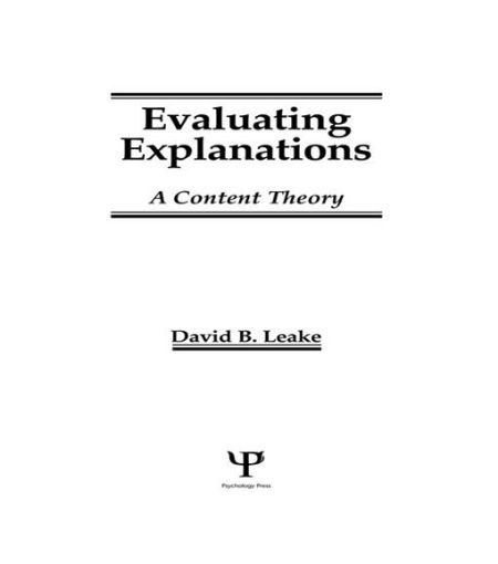 Picture of Evaluating Explanations: A Content Theory