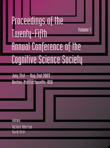 Picture of Proceedings of the 25th Annual Cognitive Science Society: Part 1 and 2