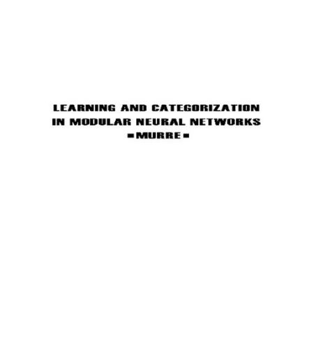 Picture of Learning and Categorization in Modular Neural Networks