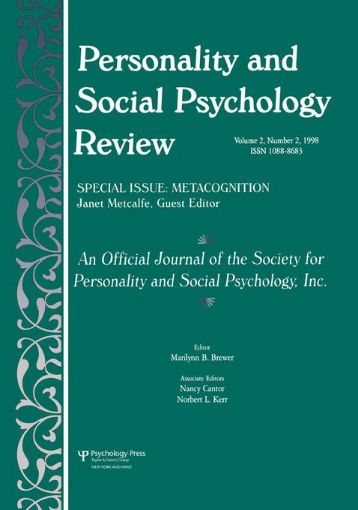 Picture of Metacognition: A Special Issue of personality and Social Psychology Review