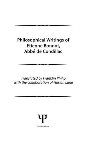 Picture of Philosophical Works of Etienne Bonnot, Abbe De Condillac: Volume 1