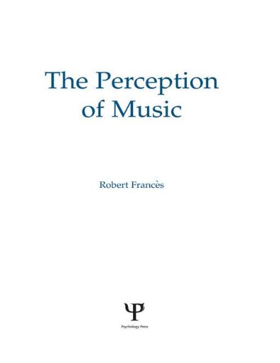 Picture of The Perception of Music