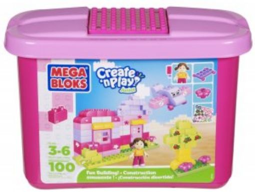 Picture of Building Blocks Pink Tub (100-Piece) (Mini Blocks 3+)