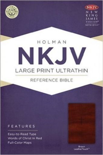 Picture of Nkjv-Large Print Ultrathin Ref Brn Lc