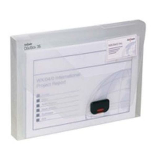 Picture of Snopake Docbox Box File Polypropylene With Push Lock 35Mm Spine A4 Clear Ref 12861