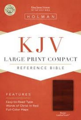Picture of Kjv Large Print Compact Reference Bible, Brown Leathertouch