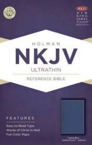 Picture of Nkjv Ultrathin Reference Bible, Cobalt Blue Leathertouch, Indexed