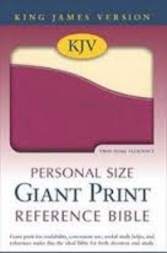 Picture of Kjv Personal Size Giant Print Reference Bible, Cream / Raspberry