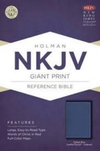 Picture of Nkjv Giant Print Reference Bible, Cobalt Blue Leathertouch, Indexed