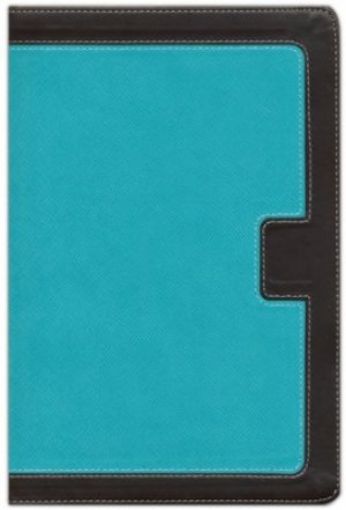 Picture of Nkjv Giant Print Center-Column Reference Bible, Imitation Leather, Turquoise/Expresso