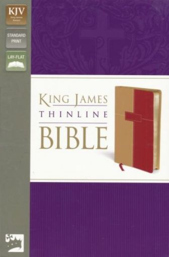 Picture of King James Version Thinline Bible, Italian Duo-Tone, Dark Camel/Rich Red