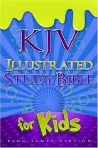 Picture of Kjv Illustrated Study Bible For Kids, Blue Leathertouch