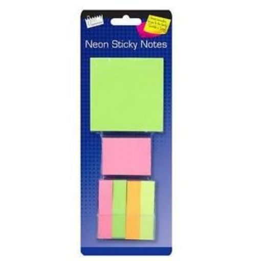 Picture of Neon Sticky Notes - Assorted Colours & Sizes