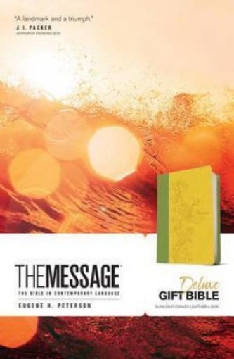 Picture of The Message Deluxe Gift Bible - Leather-Like - Sunlight/Grass
