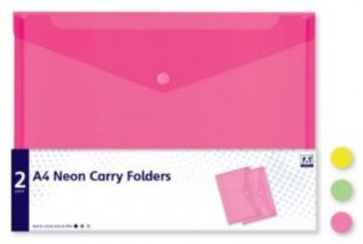 Picture of A4 Neon Carry Folder - 2 Pack