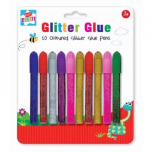 Picture of 10 Coloured Glitter Glue Pens