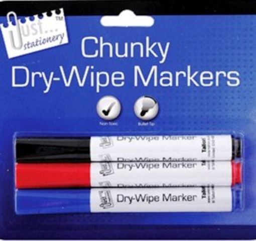 Picture of 3 Chunky Dry-Wipe Board Markers