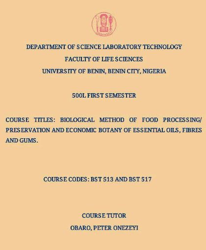 Picture of BIOLOGICAL METHOD OF FOOD PROCESSING/PRESERVATION AND ECONOMIC BOTANY OF ESSENTIAL OILS, FIBRES AND GUMS.