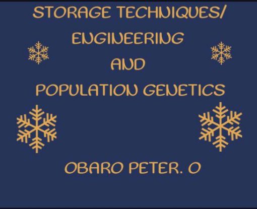 Picture of STORAGE TECHNIQUES/ENGINEERING AND POPULATION GENETICS.