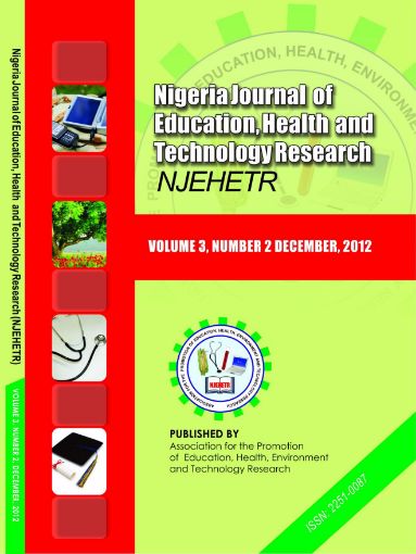 Picture of Nigeria Journal of Education, Health And Technology Research Vol 3 No 2