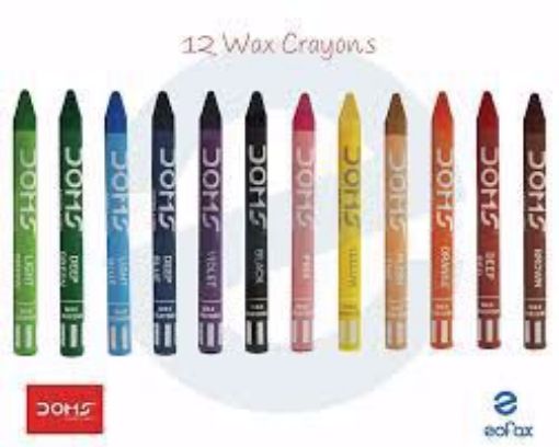 Picture of DOMS 12 Extra Long Coloured Wax Crayons