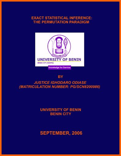 Picture of EXACT STATISTICAL INFERENCE: THE PERMUTATION PARADIGM
