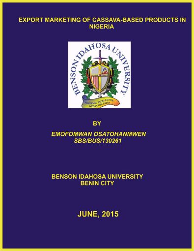 Picture of EXPORT MARKETING OF CASSAVA-BASED PRODUCTS IN NIGERIA