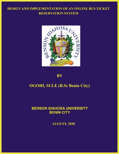 Picture of DESIGN AND IMPLEMENTATION OF AN ONLINE BUS TICKET RESERVATION SYSTEM