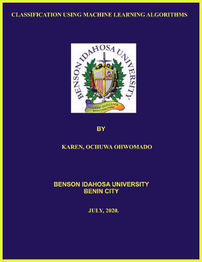 Picture of CLASSIFICATION USING MACHINE LEARNING ALGORITHMS