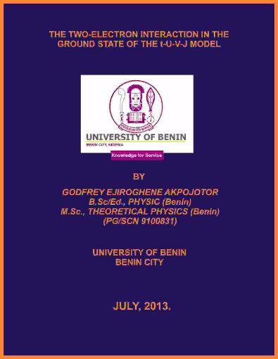 Picture of THE TWO-ELECTRON INTERACTION IN THE GROUND STATE OF THE t-U-V-J MODEL