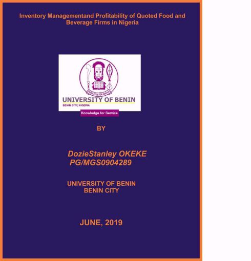 Picture of Inventory Managementand Profitability of Quoted Food and Beverage Firms in Nigeria