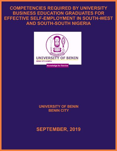 Picture of COMPETENCIES REQUIRED BY UNIVERSITY BUSINESS EDUCATION GRADUATES FOR EFFECTIVE SELF-EMPLOYMENT IN SOUTH-WEST AND SOUTH-SOUTH NIGERIA