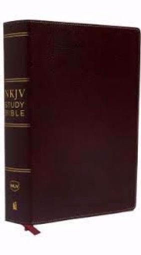 Picture of NKJV-STUDY BIBLE BONDED-BURG