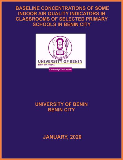 Picture of BASELINE CONCENTRATIONS OF SOME INDOOR AIR QUALITY INDICATORS IN CLASSROOMS OF SELECTED PRIMARY SCHOOLS IN BENIN CITY