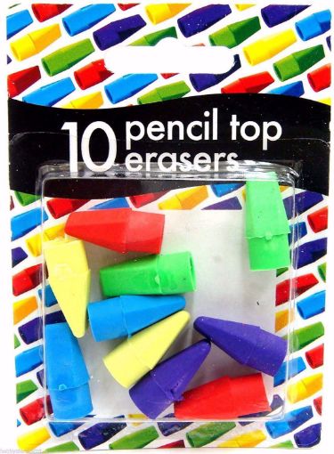 Picture of 10 PENCIL TOP ERASERS