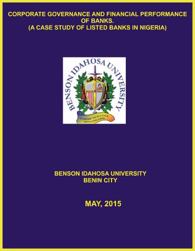 Picture of CORPORATE GOVERNANCE AND FINANCIAL PERFORMANCE OF BANKS. (A CASE STUDY OF LISTED BANKS IN NIGERIA)