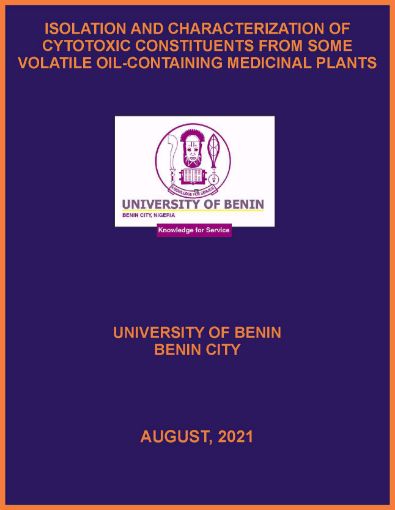 Picture of ISOLATION AND CHARACTERIZATION OF CYTOTOXIC CONSTITUENTS FROM SOME VOLATILE OIL-CONTAINING MEDICINAL PLANTS