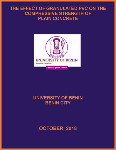 Picture of THE EFFECT OF GRANULATED PVC ON THE COMPRESSIVE STRENGTH OF PLAIN CONCRETE