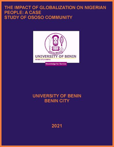 Picture of THE IMPACT OF GLOBALIZATION ON NIGERIAN PEOPLE: A CASE STUDY OF OSOSO COMMUNITY