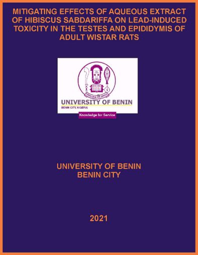 Picture of MITIGATING EFFECTS OF AQUEOUS EXTRACT OF HIBISCUS SABDARIFFA ON LEAD-INDUCED TOXICITY IN THE TESTES AND EPIDIDYMIS OF ADULT WISTAR RATS AND EPIDIDYMIS OF ADULT WISTAR RATS