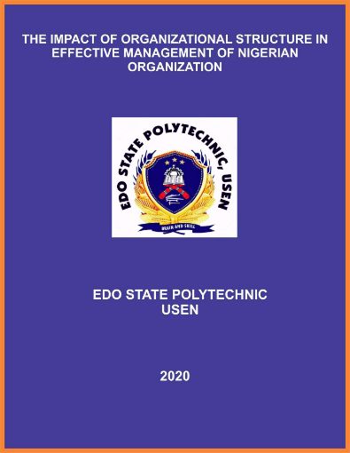 Picture of THE IMPACT OF ORGANIZATIONAL STRUCTURE IN EFFECTIVE  MANAGEMENT OF NIGERIAN ORGANIZATION