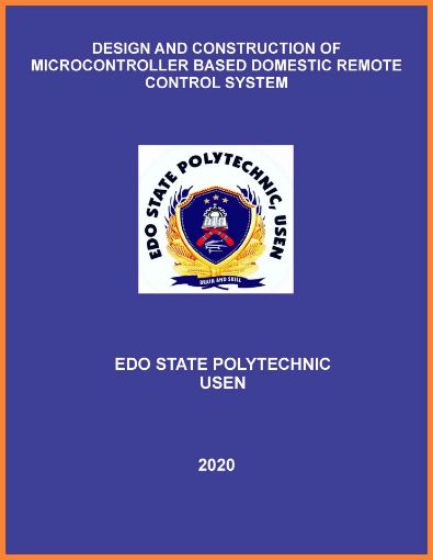 Picture of DESIGN AND CONSTRUCTION OF MICROCONTROLLER BASED DOMESTIC REMOTE CONTROL SYSTEM